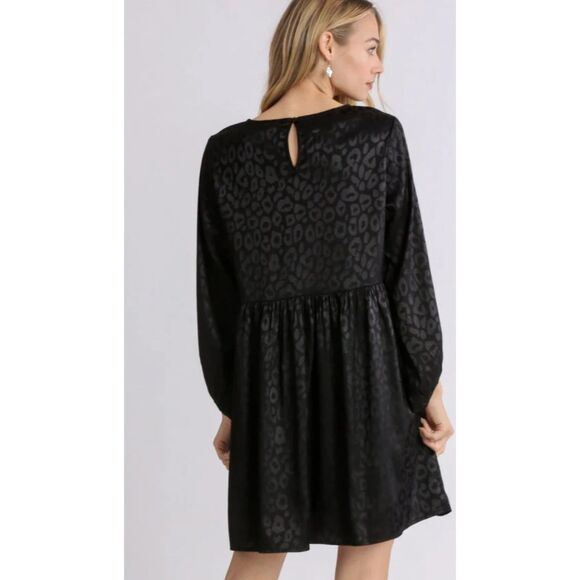 Umgee Black Leopard Mini Dress - Picture 4 of 6
